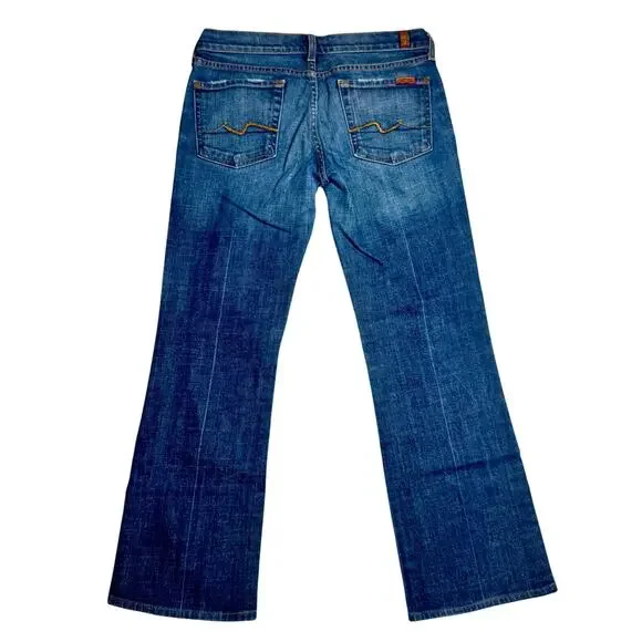 7 For All Mankind Bootcut Jeans Mid Rise Women’s 29 Denim USA Y2K Retro Preppy - Picture 2 of 16